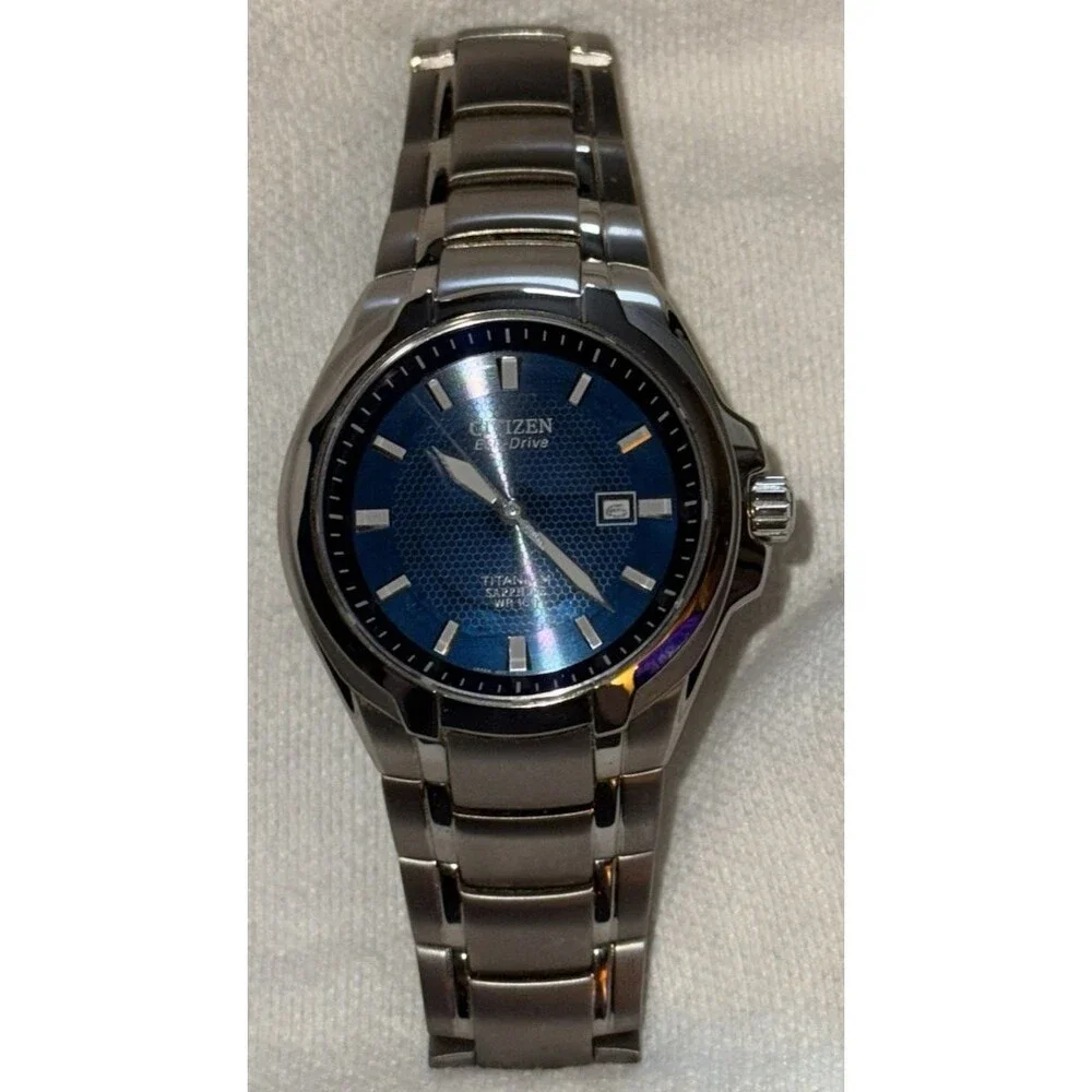 Citizen Eco-Drive Blue Dial Bracelet Titanium Men's‎ Watch BM7170-53L